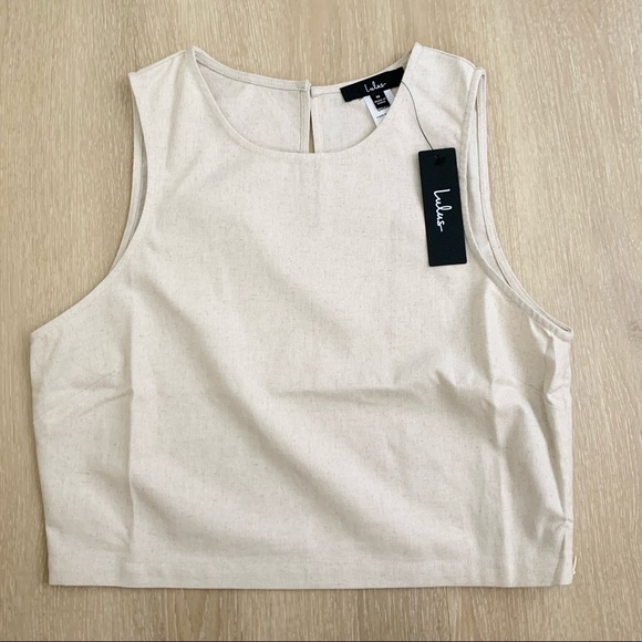 Lulus Straight to Style Beige Sleeveless Crop Top - Picture 1 of 16